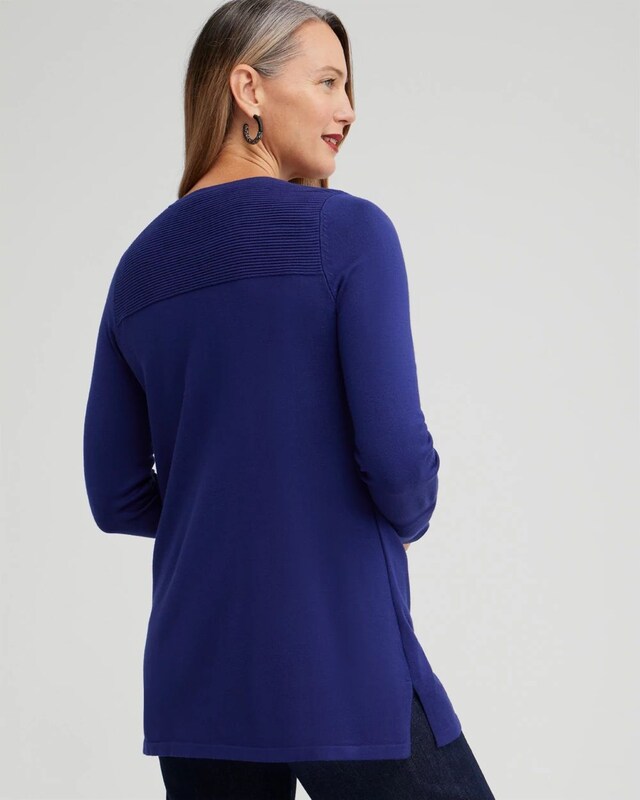 Zipper Detail Tunic Sweater - image 3